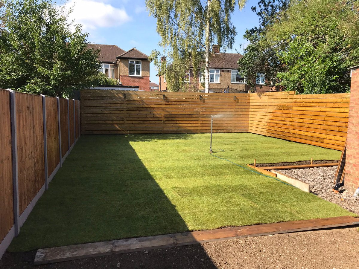 Prepare the canvas and backdrop! The scene and setting for a project are just as important as the project itself. Preparing the ground for a new #lawn and helping the neighbours change fence panels and brighten up the posts and gravel boards #gardenroom #dunstable