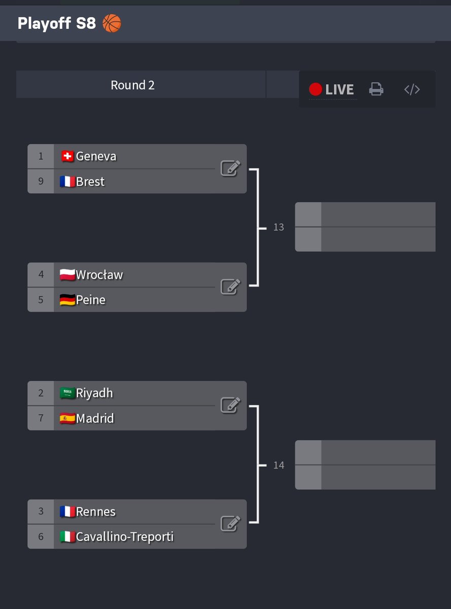 🏆🏅 #eCityLeague SEASON 8🏅🏆
🎮🏀 PLAYOFF 1/4 FINALS 🏀🎮