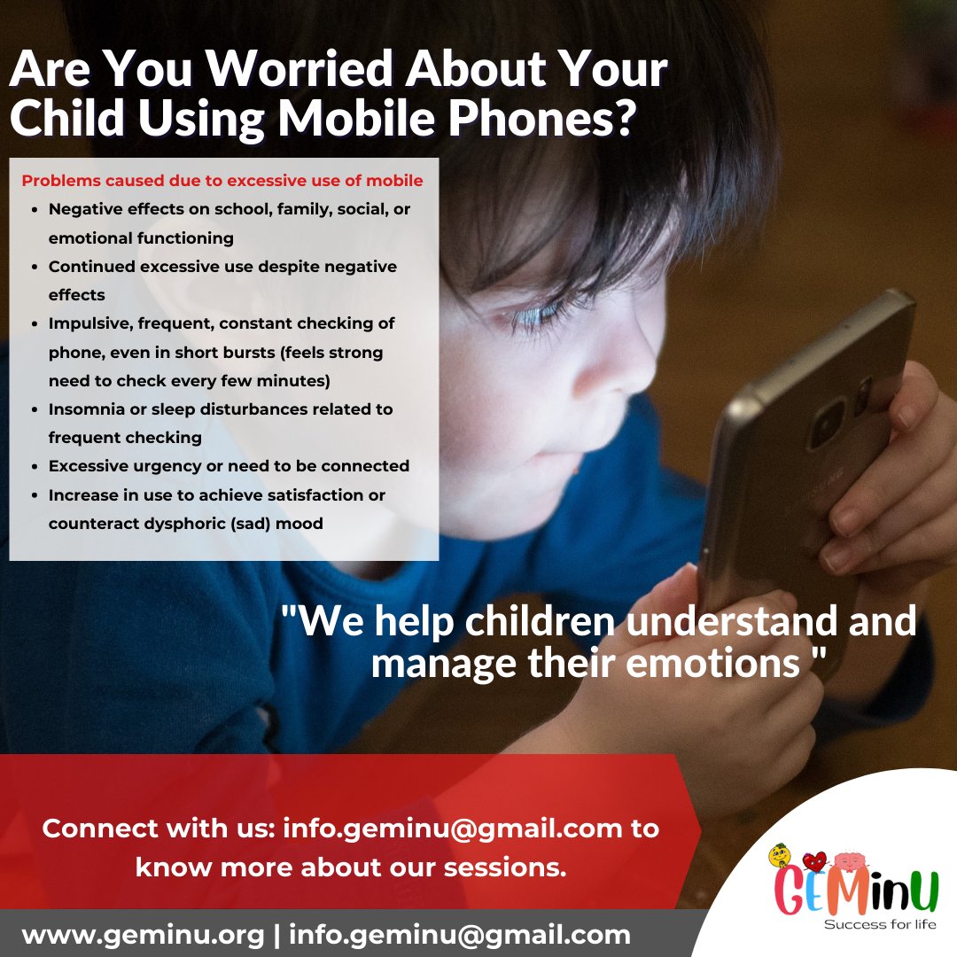 GEMinU3's tweet image. #Behavioralproblems #Addiction #gadget #Depression #Sleep #disturbances #Attention #hearingissues #Problems #nervoussystem #childrens #teachers #parents #schools #negativeeffects #emotionalfunctioning 
Connect with us to know more about our sessions: info.geminu@gmail.com