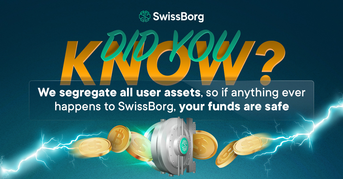 swissborg's tweet photo. 🙌🏾 Hello wonderful #SwissBorg and #Crypto peeps! Did you know we segregate all users assets? 
📲 Download the SwissBorg app, let your cryptos work for you and put your mind at ease: https://t.co/a6lxVRZekg

#CHSB #yield #safefunds https://t.co/E0hig7W8qM