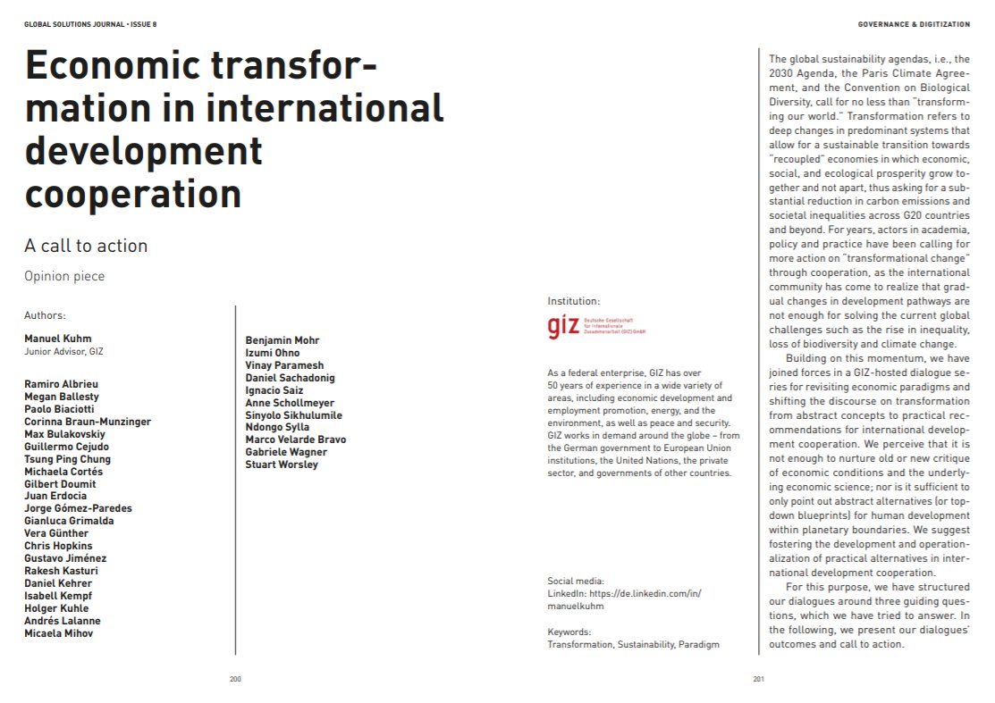 glob_solutions's tweet photo. In the frames of the GIZ-hosted #dialogue series “How to unleash #transformation in economic development cooperation?” the members of the @giz_gmbh discussed essential aspects of transformation for #EconomicDevelopment. Read more in the new #GSJournal: https://t.co/ILo5V8AFMo https://t.co/zY7Bm68IZj