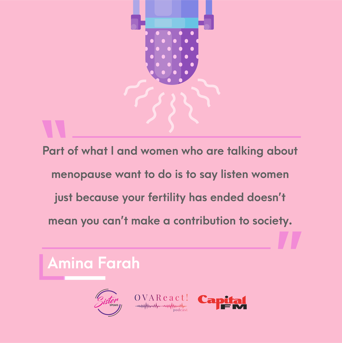 CapitalFMKenya's tweet photo. What society needs to understand is that menopause isn't the end of a woman's world. #OVAReactPodcast #letsOVAReact #sisterspeaks254 #sisterspeaksglobal

Catch up on this discussion here: https://t.co/otKwOal5QS https://t.co/pdyNJ6CNwJ