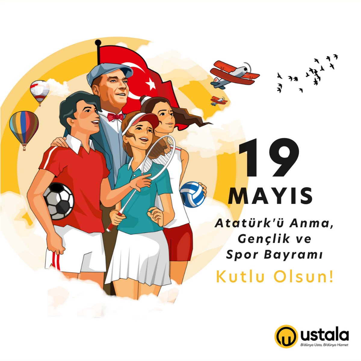 Gençler! Benim gelecekteki emellerimi gerçekleştirmeyi üstlenen gençler! Bir gün bu memleketi sizin gibi beni anlamış bir gençliğe bırakacağımdan dolayı çok memnun ve mesudum” (Mustafa Kemal ATATÜRK)
19 Mayıs Atatürk'ü Anma Gençlik ve Spor Bayramımız kutlu olsun. #19 Mayıs
