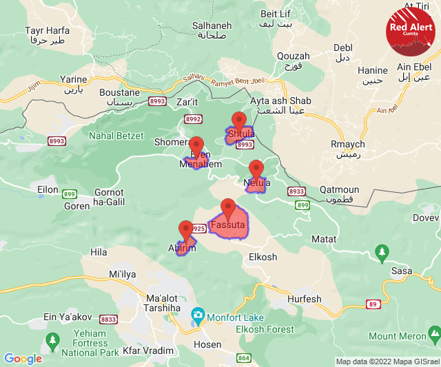 Red Alert [19/05/2022]: 09:15: Abirim, Shtula, Netua, Even Menachem ...