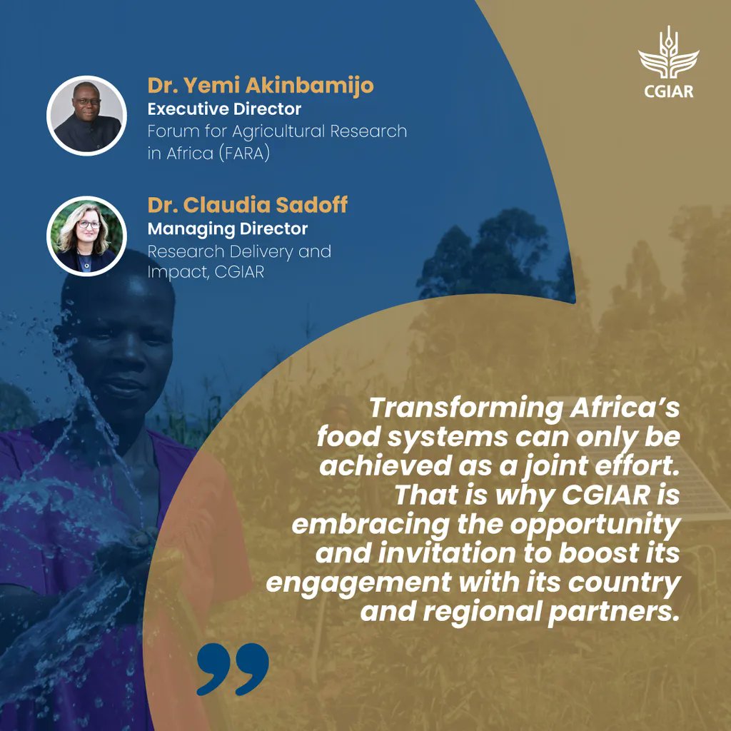 Transforming Africa’s #foodsystems can only be achieved as a joint effort, writes <a href="/Akinbamijo1/">#YemiAkinbamijo</a> and <a href="/ClaudiaSadoff/">Claudia Sadoff</a> 🤝

Read their recent op-ed to discover our ongoing work in Africa: on.cgiar.org/3E6XzEJ 

#OneCGIAR <a href="/FARAinfo/">FARA Africa</a>