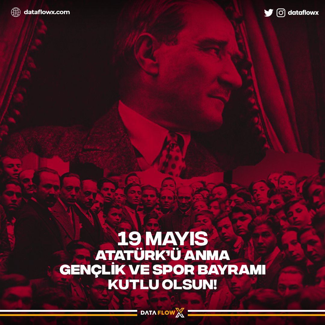 DataFlowX's tweet image. 103 yıl önce bugün Samsun'a ayak basarak, Kurtuluş ateşini yakan Ulu Önderimiz Mustafa Kemal Atatürk, silah arkadaşları ve tüm şehitlerimizi saygıyla anıyor; milletimizin 19 Mayıs Atatürk'ü Anma, Gençlik ve Spor Bayramı'nı kutluyoruz. #19Mayıs1919