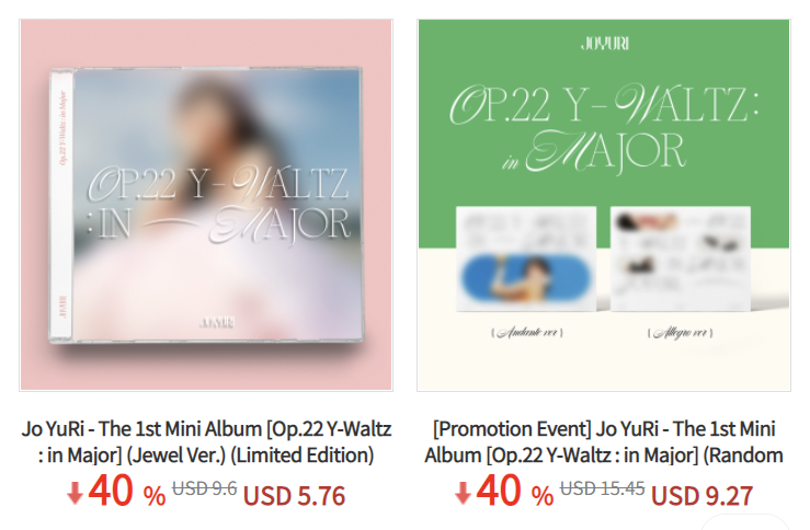 Ktown4u_main's tweet photo. KTOWN4U X @IZONEGLOBALTWT 

💽  Jo YuRi - The 1st Mini Album [Op.22 Y-Waltz : in Major] 
✔️Allegro / Andante / Jewel Ver.
🎁Ktown4u exclusive photo card: Random 1 out of 5

💗 Sign up👉https://t.co/0y6QUUDe6m
💗 40% OFF👉https://t.co/zuw2nbWB20 https://t.co/MvMj464zel