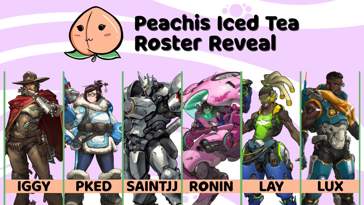 I know it's a little late but id want to announce our official GM Roster for The Peachis who are currently playing in GGNA Expert and will join Overwatch  Open Division