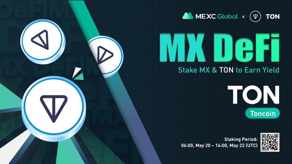 🔨Launching the new MX DeFi with <a href="/ton_blockchain/">TON 💎</a> - Stake $MX or $TON to earn liquidity yield on $TON

⏰Staking period: 06:00 May 20 - 16:00 May 22 (UTC)

Details: bit.ly/3sIARxS

💚Sign up: bit.ly/3wopHRd

#TON #MEXC #findnextmoonshot