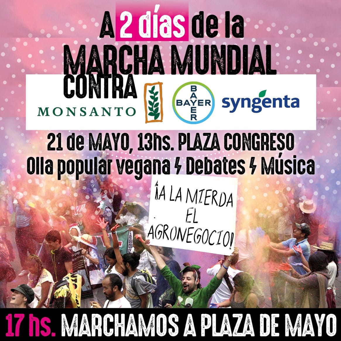 fueramonbayer's tweet photo. Desde las 13hs. en Plaza Congreso habrá una olla
popular vegana, debates, música, feria agroecológica.
#Bastadeagrotoxicos #bastadevenenos #bastadefalsassoluciones #agroecologiaya https://t.co/ilC6Ronjle