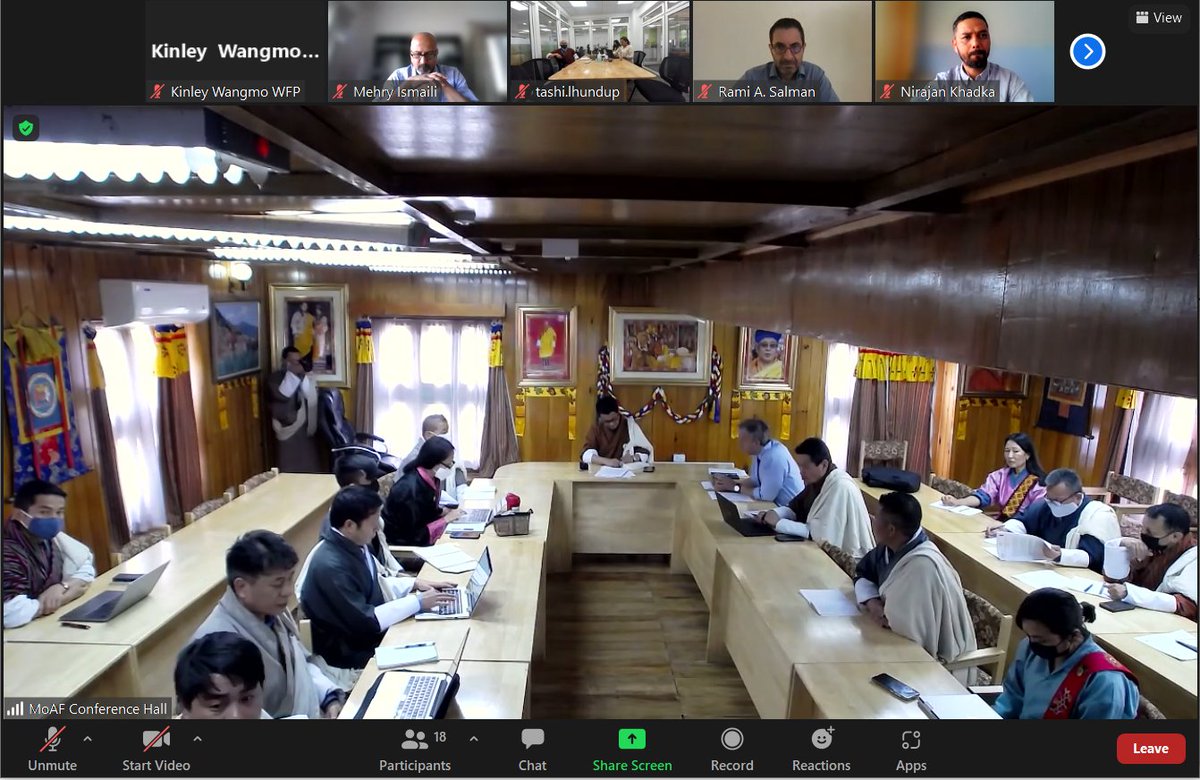 WFP_Bhutan's tweet photo. The @WFP & @IFAD presented the Building Resilient Commercial Smallholder Agriculture #BRECSA aide-mémoire to @moafbhutan yesterday following stakeholder consultations. The @GAFSPfund supported project will kickoff early 2023.
#FoodSystems
#agriculture https://t.co/a0m3VgmrhN