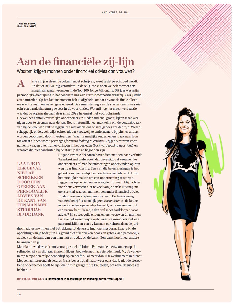 Eva_deMol's tweet photo. Als je elk jaar dezelfde column moet schrijven weet je dat er te weinig verandert. In de Quote selfmade miljonairs lijst slecht 3 vrouwen dit jaar...#Quote #Fundinggap https://t.co/T6FJpGAWGG