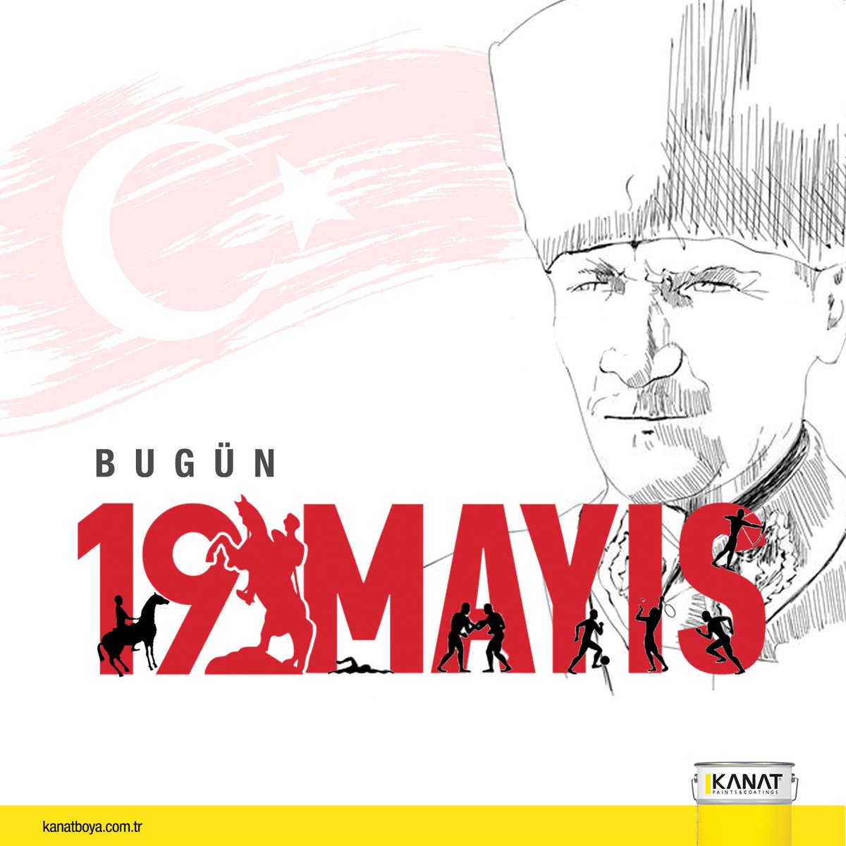 Mustafa Kemal Atatürk'ün 1919'da Bandırma Vapuru ile Samsun'a çıktığı ve Kurtuluş Savaşı'nın başladığı gün olarak kabul edilen, Atatürk'ün Türk gençliğine armağan ettiği 19 Mayıs Atatürk'ü Anma, Gençlik ve Spor Bayramı kutlu olsun.

#kanatboya #19mayıs #Atatürk #kurtuluşsavaşı