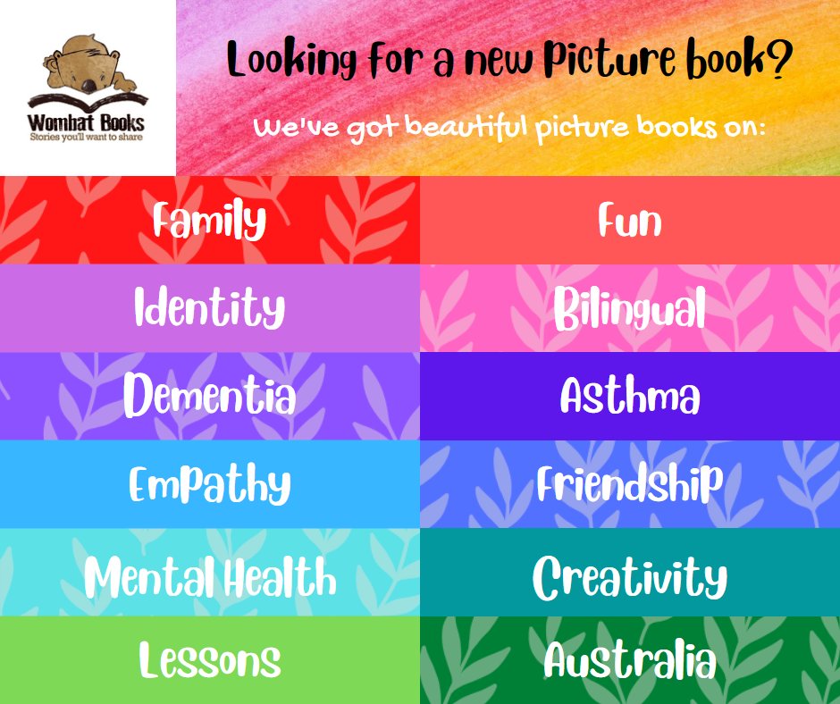 Looking for a new picture book? Anything in particular? We might have you covered 😁

wombatrhiza.com.au/wombat-books/p…

#picturebooks #kidsbooks #beautifulbooks #reading #readingcommunity #bookstoread