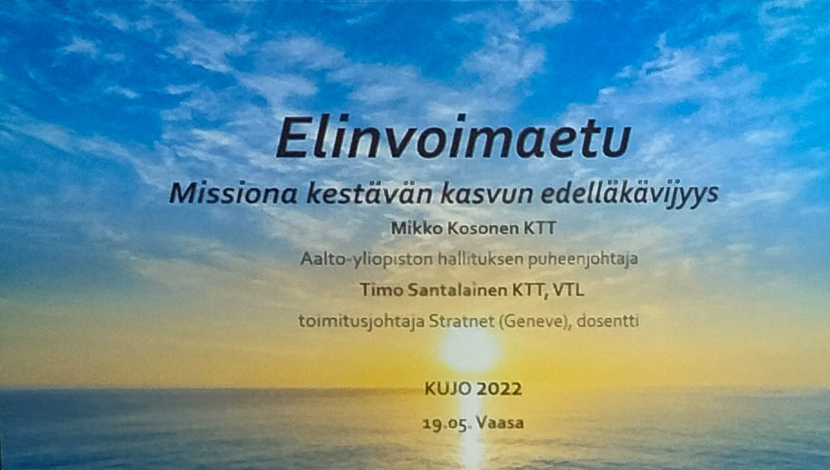 makela_sirkku's tweet photo. Kunnallisjohdon seminaari #kujo22 käynnissä #Vaasa 'ssa. #Kuntabarometri julkistettiin eilen ja tänään kuulemme miksi toiset pärjää. Mistä löytyy #elinvoima 'etu? https://t.co/nl8kUz1FxC