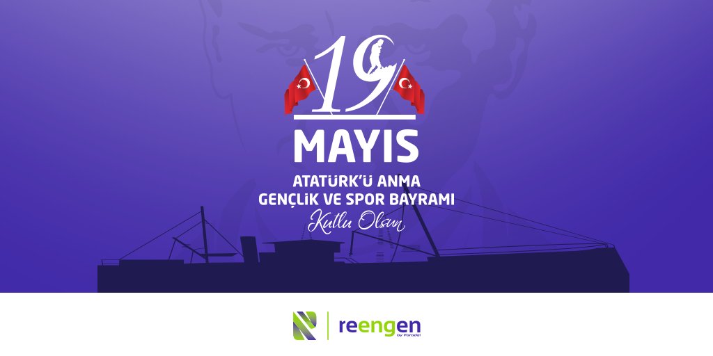 Reengen's tweet photo. 19 Mayıs Atatürk’ü Anma, Gençlik ve Spor Bayramımız Kutlu Olsun! 

#19Mayıs #Atatürk #19Mayıs1919 #reengen #weRenergymanagers https://t.co/AW0uNdGP9G