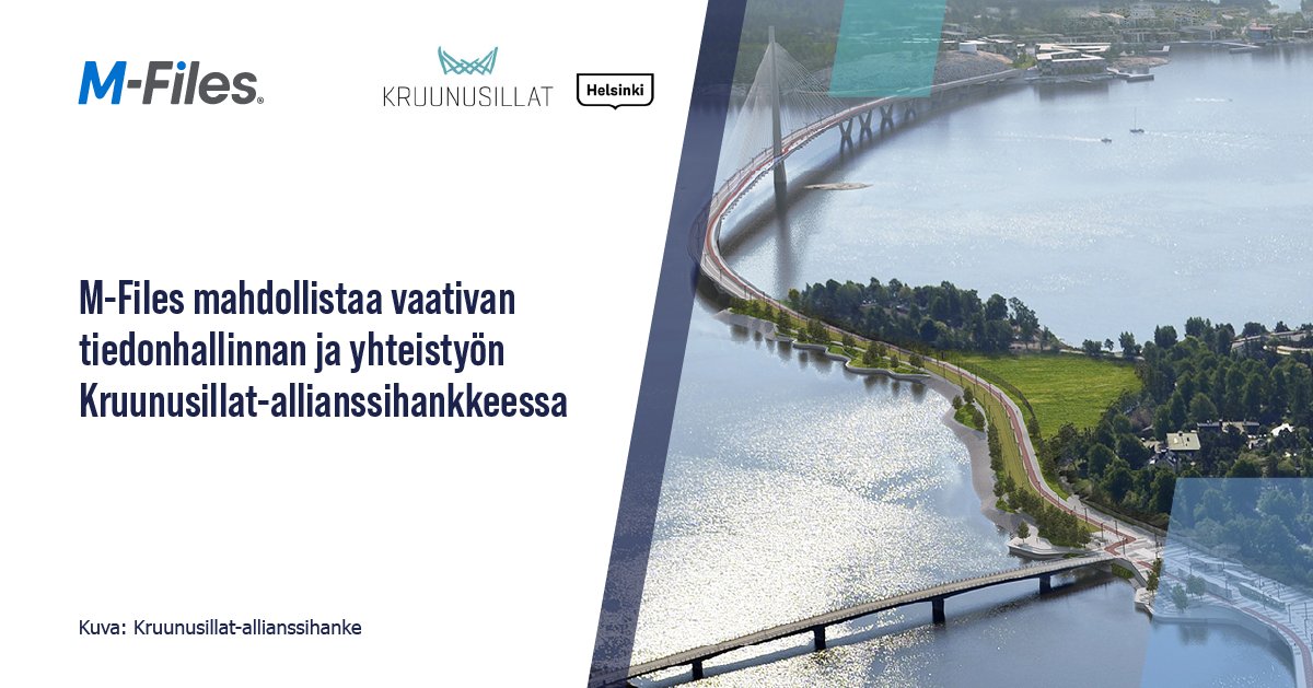 M-Files Suomi (@mfilessuomi) on Twitter photo M-Files on toimittanut metatietopohjaisen dokumenttienhallinta-alustan <a href="/Kruunusillat/">Kruunusillat-raitiotie</a>-allianssihankkeelle varmistaen sujuvan yhteistyön eri osapuolten välillä. M-Filesin avulla hankkeen dokumentit ovat helposti kaikkien hankkeen osapuolten käytössä: bit.ly/3NnotLH M-Files on toimittanut metatietopohjaisen dokumenttienhallinta-alustan <a href="/Kruunusillat/">Kruunusillat-raitiotie</a>-allianssihankkeelle varmistaen sujuvan yhteistyön eri osapuolten välillä. M-Filesin avulla hankkeen dokumentit ovat helposti kaikkien hankkeen osapuolten käytössä: bit.ly/3NnotLH