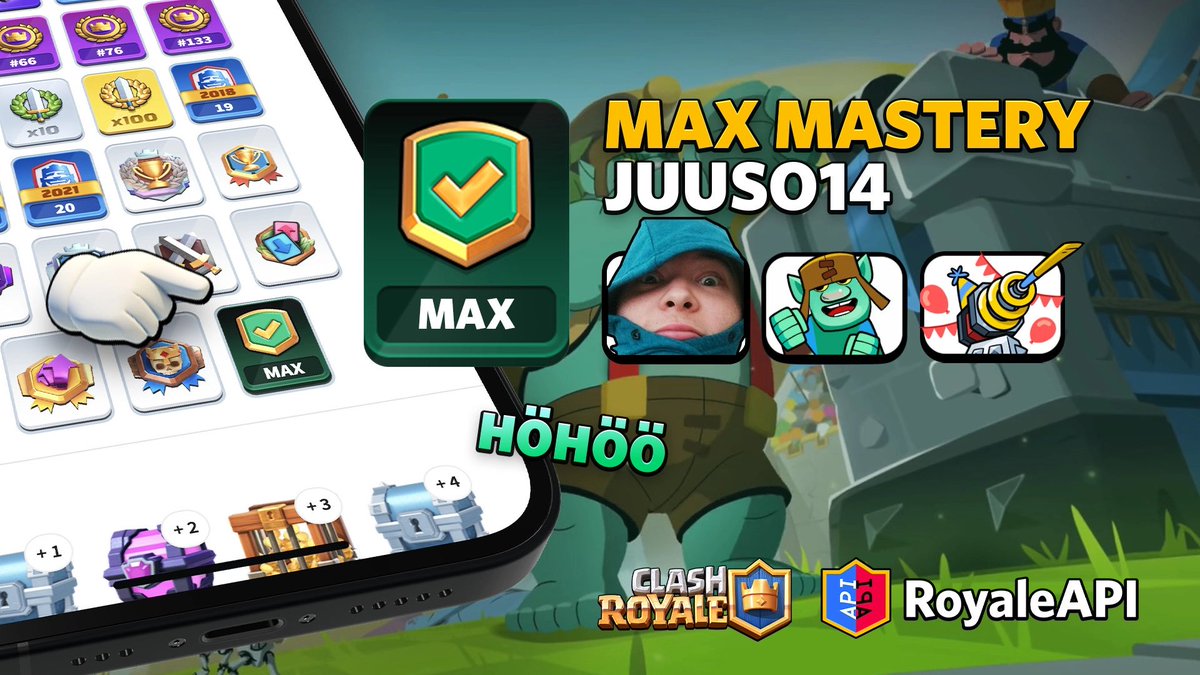WOW. congrats to <a href="/Juuso14_cr/">Juuso14</a>, the first player IN THE WORLD to complete all masteries 🤯🤯🤯

royaleapi.com/blog/first-max…