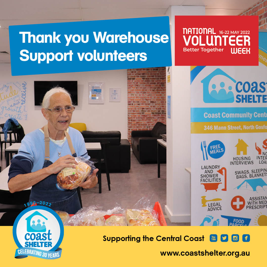 Thank you to our Warehouse Support Volunteer and the 90 hours of sorting kind community donations, which ensure our clients experiencing hardship, have access to items to meet them in their time of need. #NVW2022 #volunteeringcentralcoast <a href="/VolunteeringAus/">Volunteering Australia</a>