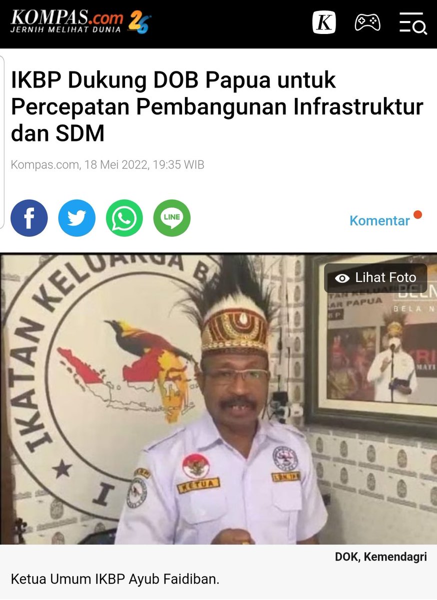 Fatma_Reyna's tweet photo. "Lagi pula, mereka lupa bahwa dengan (pemekaran) DOB Provinsi Papua, pemerataan pembangunan dan fasilitas bisa mereka nikmati juga,” ujar Ayub

@kemendagri https://t.co/ubTW1m9PII