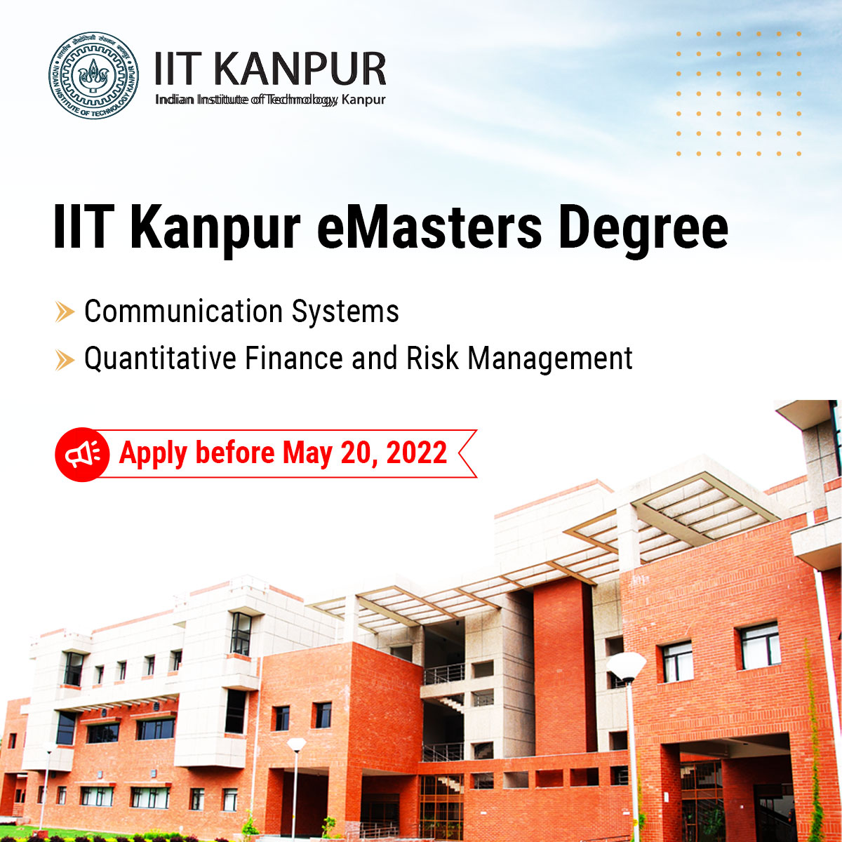 IIT KANPUR eMASTERS DEGREE PROGRAM 2022