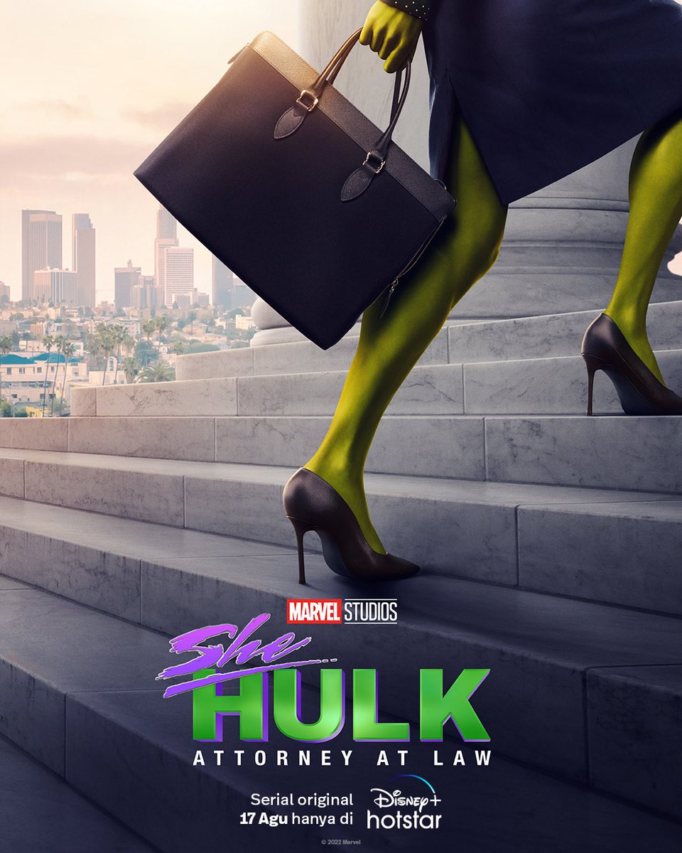 disneyplus_id's tweet photo. She-Hulk: Attorney at Law, serial original Marvel Studios', streaming mulai 17 Agustus hanya di #DisneyPlusHotstarID https://t.co/9a7crBjdm3