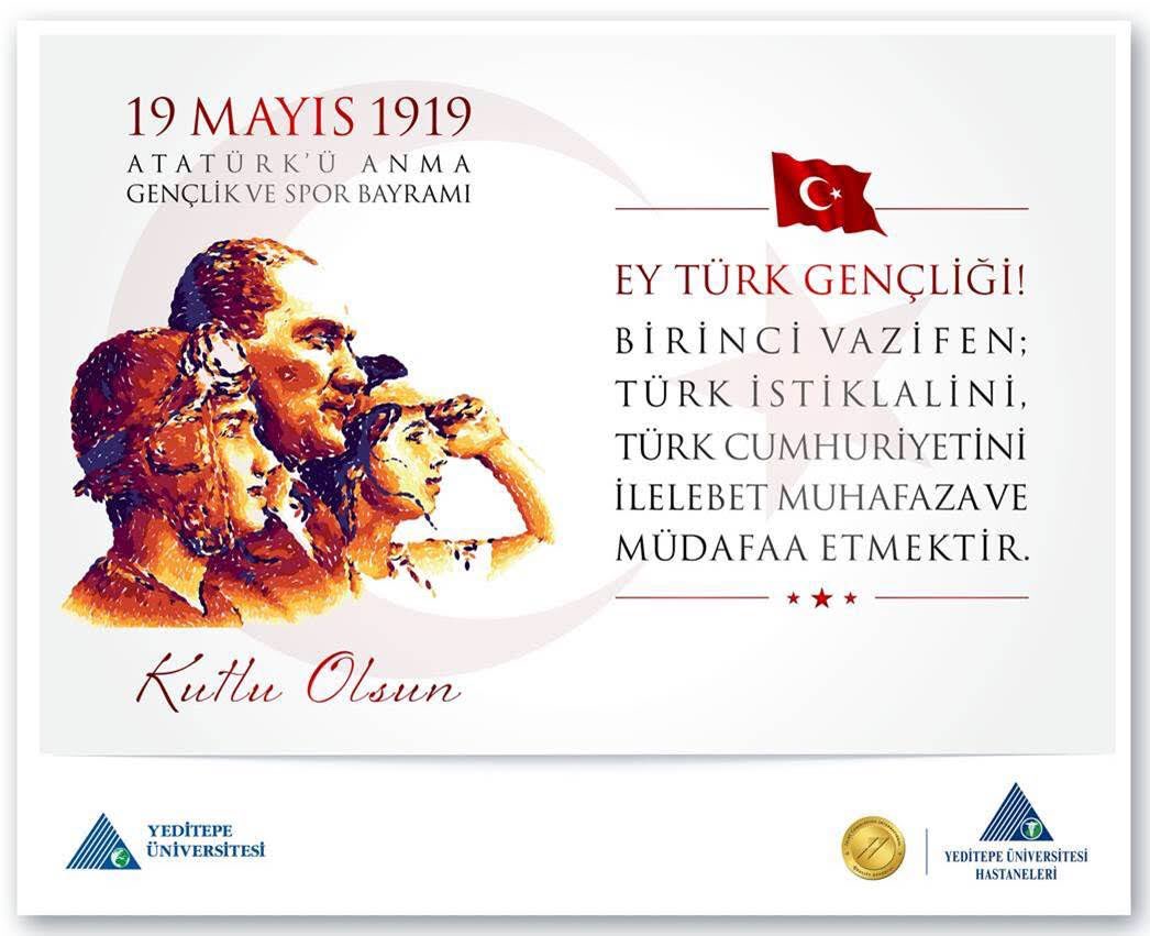 EEYeditepe's tweet photo. 19 Mayıs Atatürk’ü Anma, Gençlik ve Spor Bayramımız kutlu olsun. #19Mayıs https://t.co/AoZYAnBOtb
