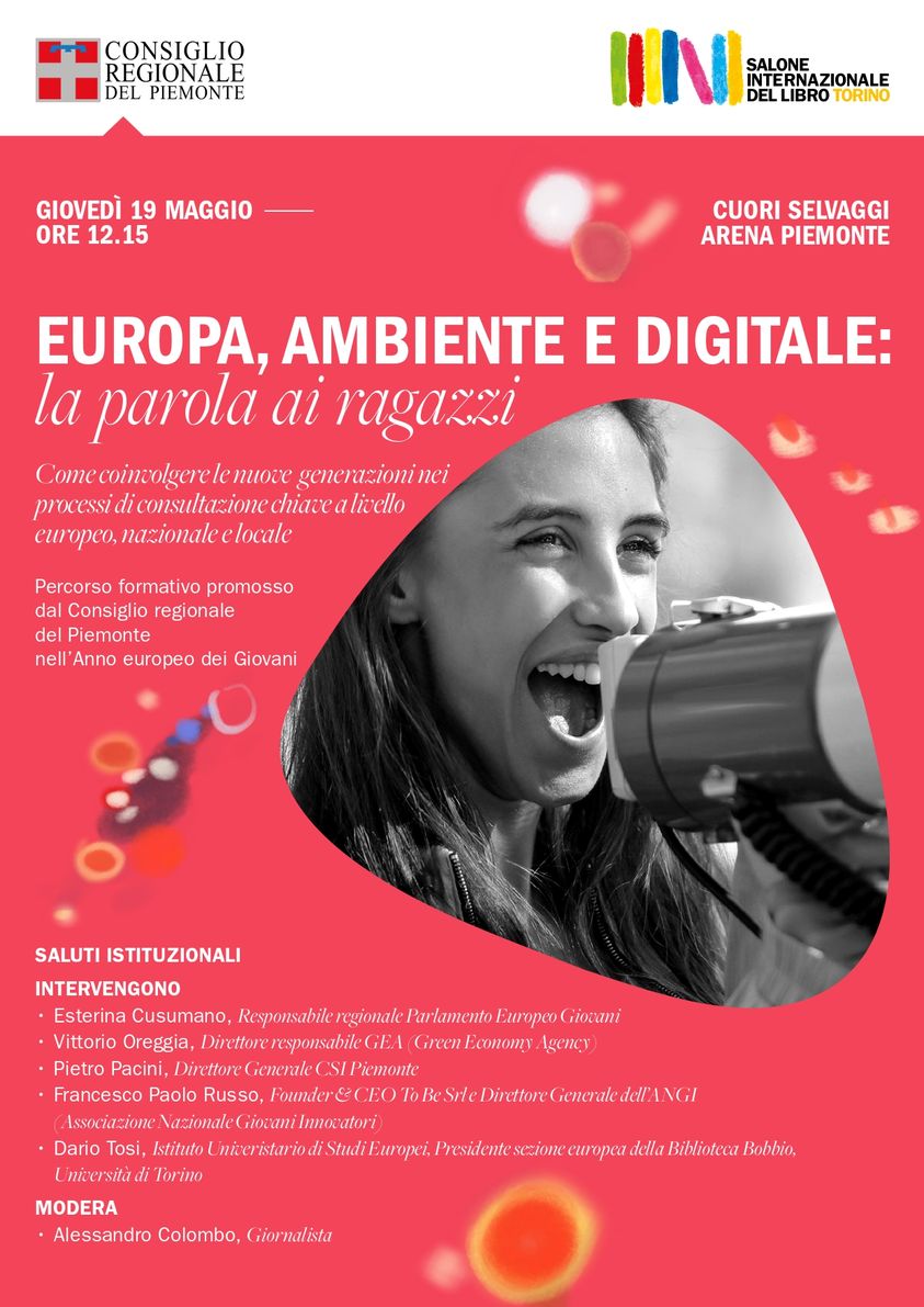 csipiemonte's tweet photo. 📚 Oggi apre a Torino @SalonedelLibro
Si parla di 🔴 "Europa, ambiente e digitale: la parola ai ragazzi"
📅 ore 12.15 📍 Arena Piemonte, padiglione 2 @crpiemonte 
Anche CSI partecipa con il DG @PietroPacini 
#nuovocsi #yourdigitalpartner #SalTo22 #CuoriSelvaggi https://t.co/427RyMuJzp