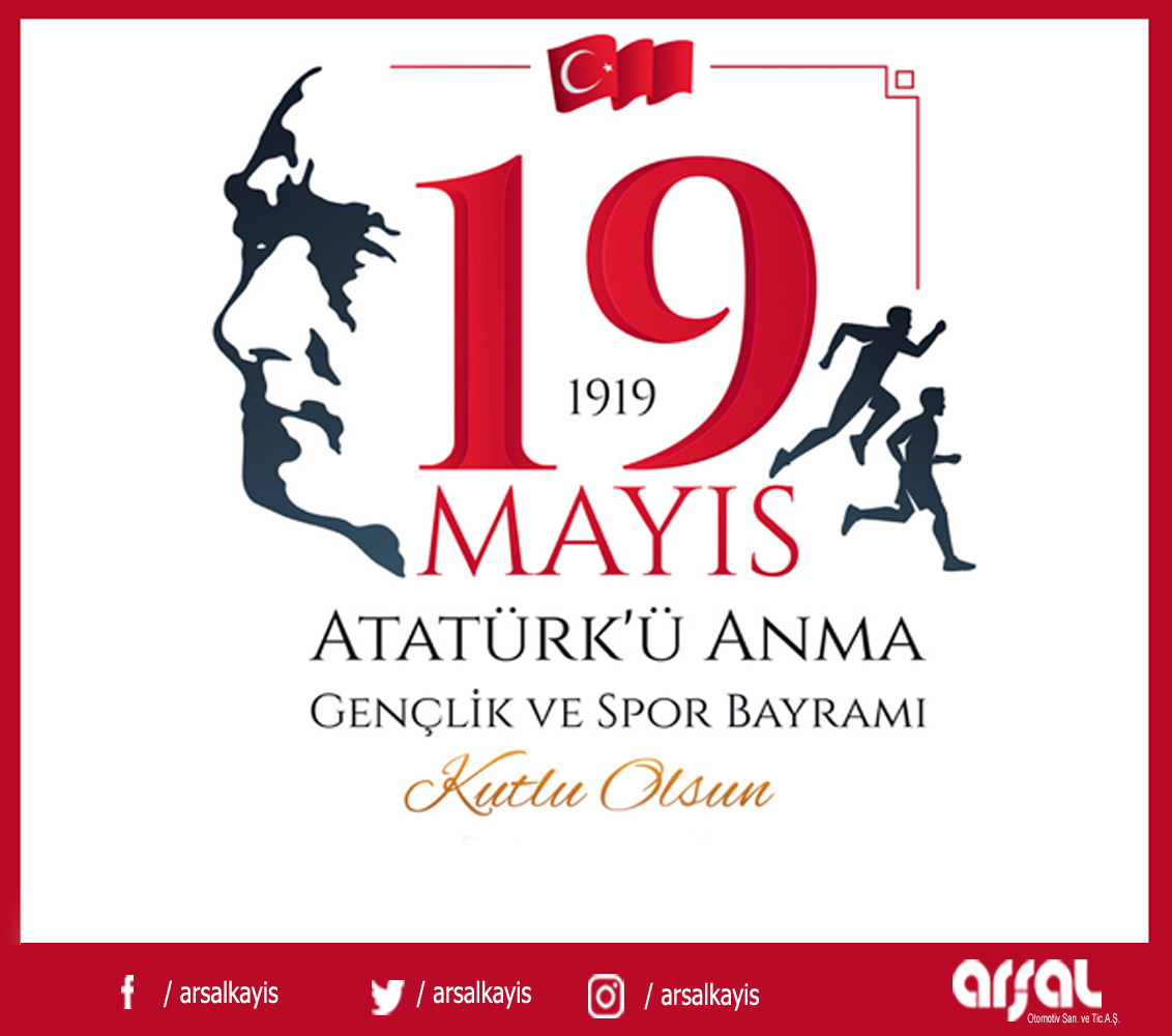 19 Mayıs Atatürk’ü Anma, Gençlik ve Spor Bayramımız kutlu olsun Milli mücadelemizin ilk adımı olan 19 Mayıs 1919’un 103’nci yıldönümü vesilesi ile Ulu Önder Gazi Mustafa Kemal ATATÜRK ve silah arkadaşlarını rahmetle anıyoruz. #19mayısgençlikvesporbayramımızkutluolsun #19mayıs