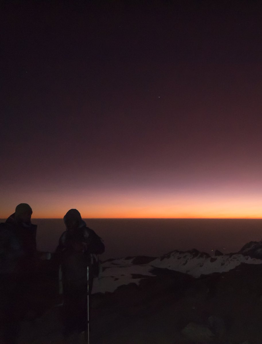 Twitter, it’s been a while. Feels right to commence tweeting again with a #MorningBeautiful shot. The first glimpse of dawn from the summit of Kilimanjaro. This turned out to be a rather beautiful morning! #ThrowbackThursday #traveltribe #travel