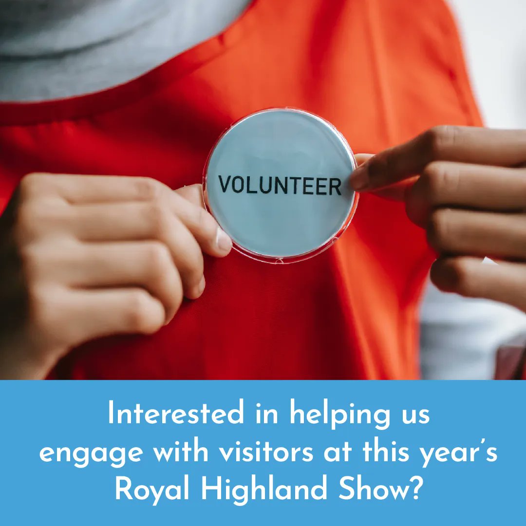 With this year's Royal Highland Show rapidly approaching, we are looking for volunteers with a knowledge of food and farming to help us deliver educational sessions in the Discovery Centre. 

Interested in joining us? Register your interest here: rhet.org.uk/volunteer-zone…