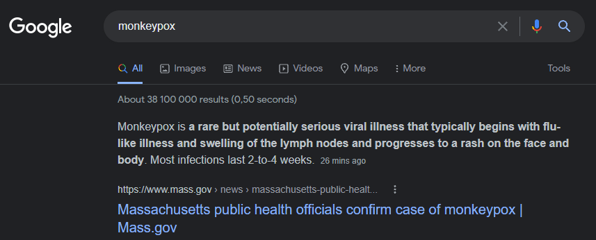 Morvern_C_'s tweet photo. Oo look. 

The #monkeypox information now says "potentially serious" instead of "mild and self-limiting" https://t.co/tppkj9mZz5