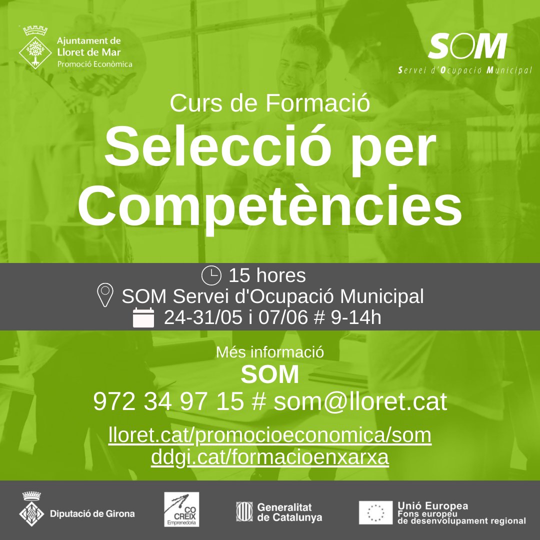 DiputacioGirona's tweet photo. 📢Ep, empresaris gironins ‼️ Voleu contractar professionals amb talent? En aquest curs, us assessorarem per escollir els perfils que necessiteu 👇
🗓️24 i 31 de maig i 7 de juny
⏰De 9 a 14 h (15 hores)
✍️https://t.co/9RqyXZTRY4
#COCREIX #fonsFEDER #PromoecoDdGi #PECTInnovacio https://t.co/FM9FPWZR2C