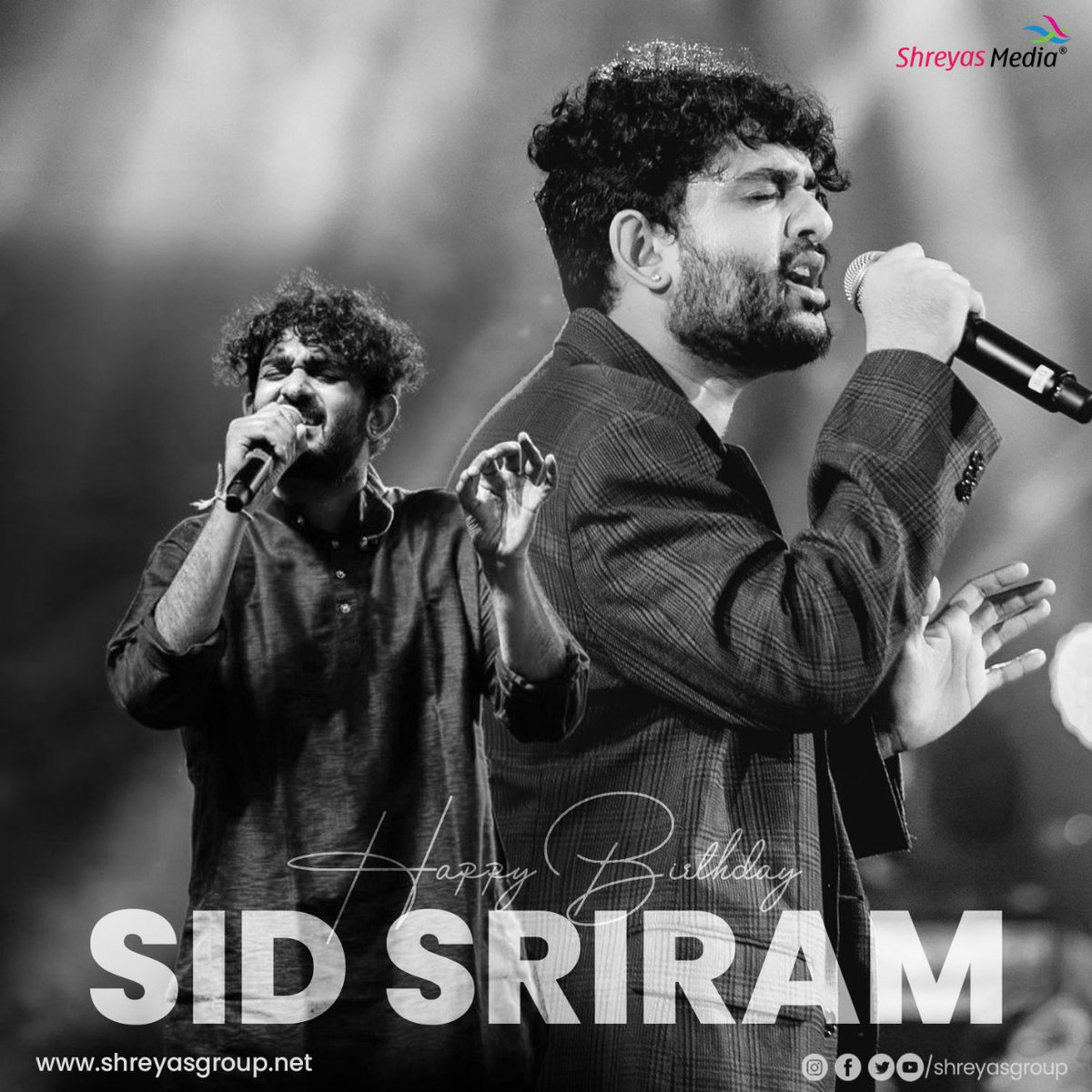 shreyasmedia's tweet photo. Join us in wishing the most Soulful voice, Largely loved and the King of Melodies @sidsriram garu, a very Happy Birthday !!!🎉 All the best for your future endeavors❤️

#HBDSidSriram #HappyBirthdaySidSriram #SidSriram #ShreyasMedia #ShreyasGroup https://t.co/ZxYQgtCu9p