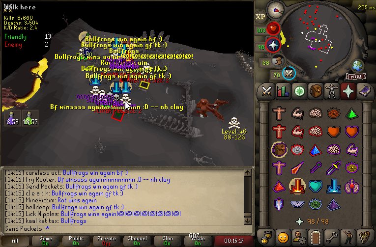 FATDYLANBABY's tweet photo. Another uncontested day for BullFrogs. Started off with a cheeky little gmt pk. Secured a nice bag at Callisto 109m pk claw smite. Heard the opposition were working on there quality with a little cheeky 10v10 no overheads mage only CWA 🤣🤣🤣. Dylann#7839 https://t.co/HzDYhD3Ge3