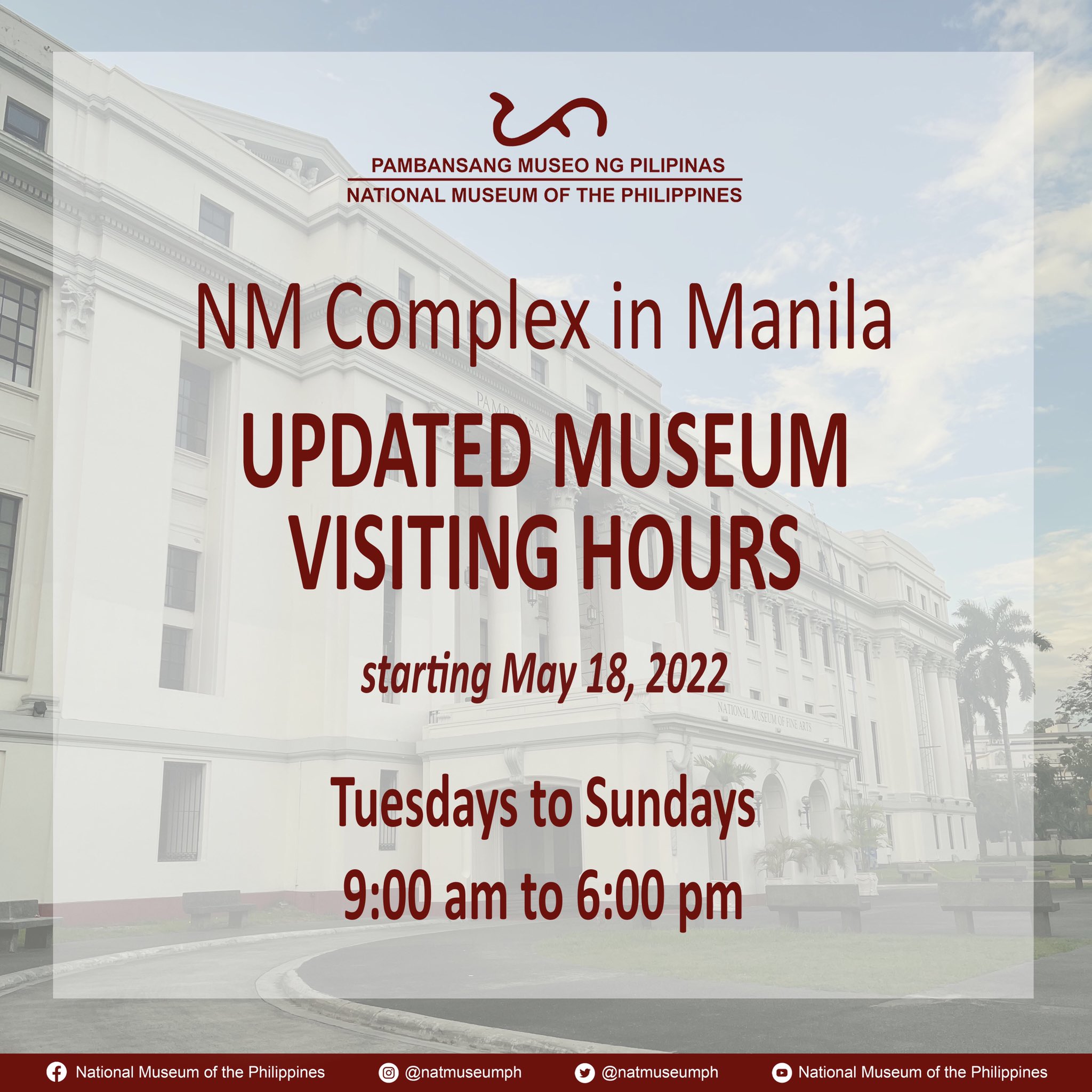 National Museum of the Philippines on Twitter "We are now open until 6 pm! No need for