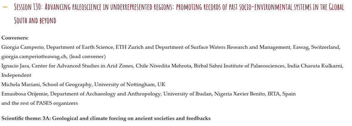 .@InquaRoma2023 sessions are out! Take a look at our session 130 on “advancing paleoscience in underrepresented regions” @PAGES_ECN @INQUA_ECR inquaroma2023.org/conference-ses…