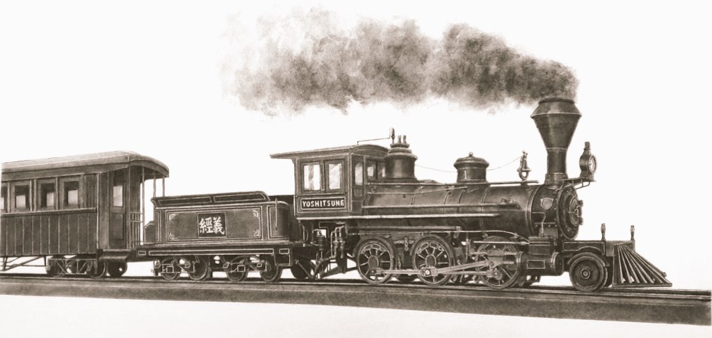 Sl画家 石川 佳宗 新作 義経号 7100形蒸気機関車 チャコールペン画 鉄道イラスト T Co Twng25haka Twitter