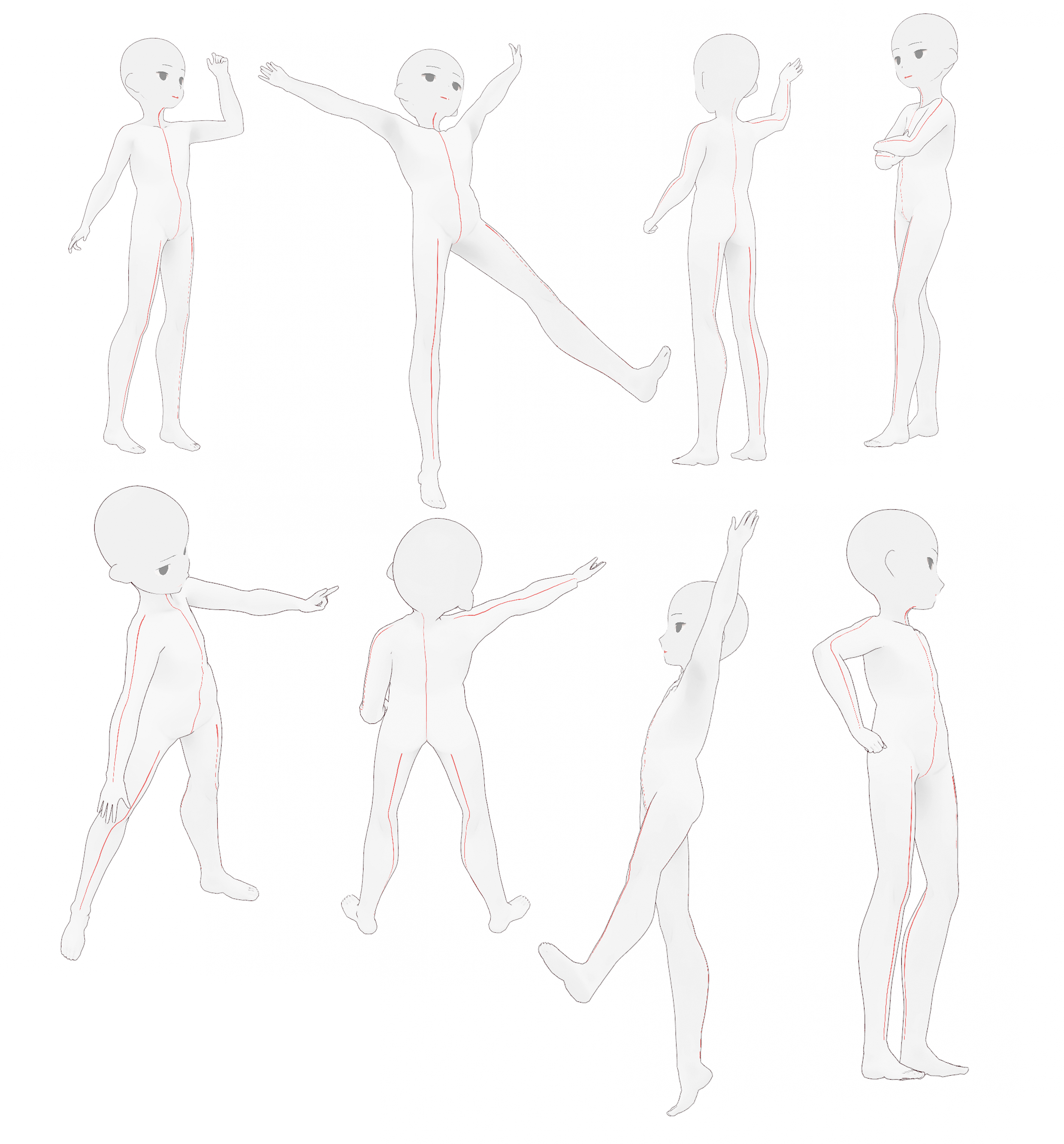 トレス素材ポーズ集 Illust Pose Twitter