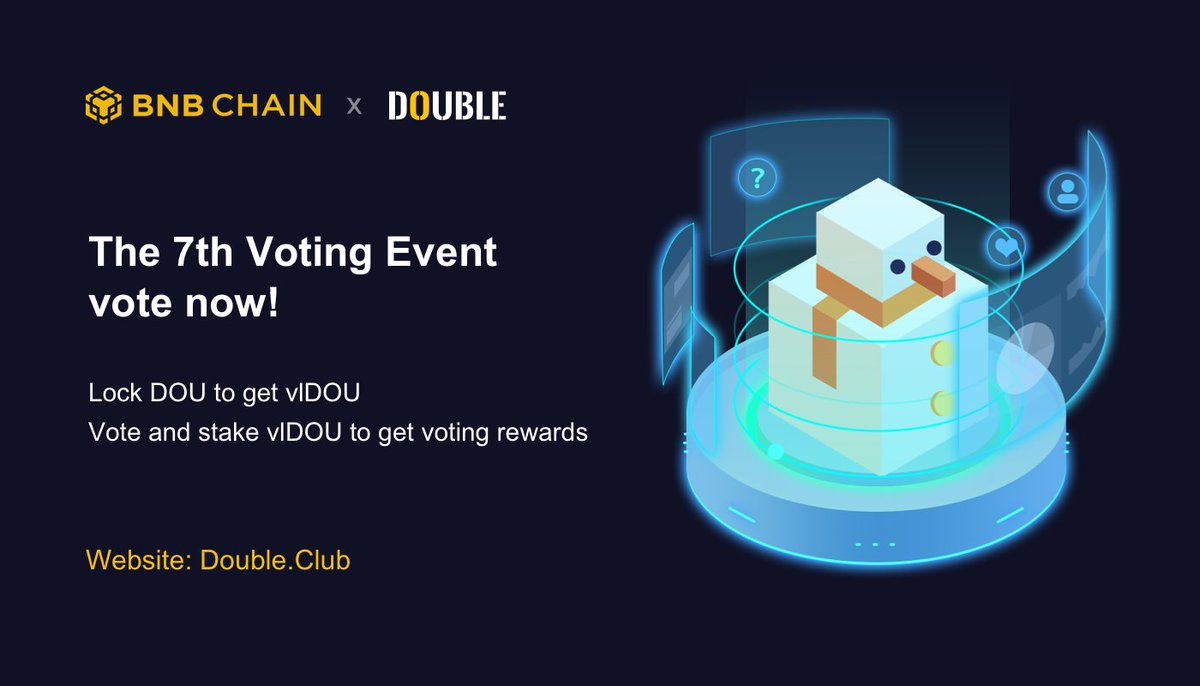 Double__Club's tweet photo. 🗳Voting event opens!
💵How to maximize votes to earn? 
The first step is to lock up your $DOU
👉 https://t.co/QyTK0m2eVK 
The second step is to vote for the liquidity pair that you provide in pool page 
👉 https://t.co/EmnrvJv1gp 
Then enjoy #votetoearn https://t.co/dM359mvI4u