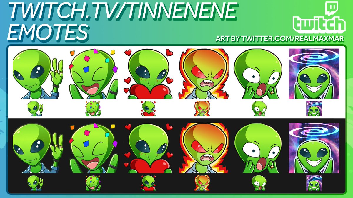RealMaxMar's tweet image. 👽Twitch Emotes for @Tinnenene