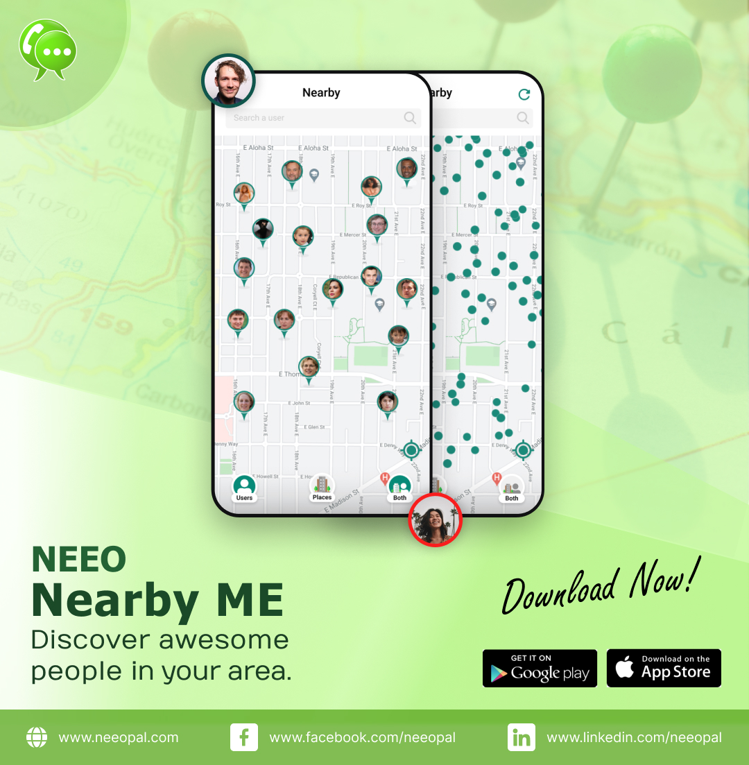 neeopal's tweet image. The NEEO Nearby feature allows you to find NEEO users and nearby places in your neighborhood. 
 
#neeo #neeopal #apps #messenger #calls #videocalls #audiocalls #application #translator #nearby #social #communication #translation #meet_nearby #privacy #securecommunication