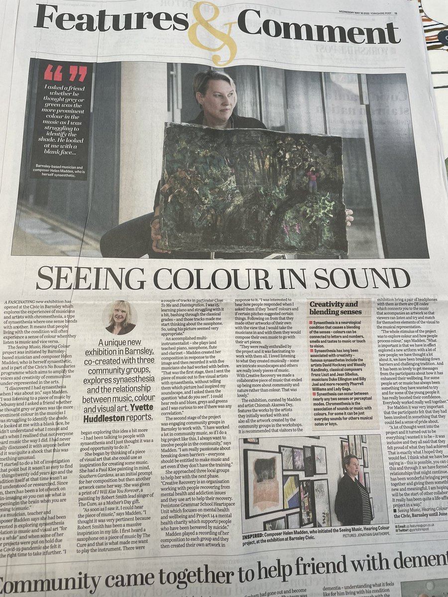 music_seeing's tweet image. Great article in the yorkshire post yesterday. Take your headphones and see the exhibition if you can! @BarnsleyCivic @PGSALC @charleymoo @Project14DV @CreativeRecove1 @prbpnews