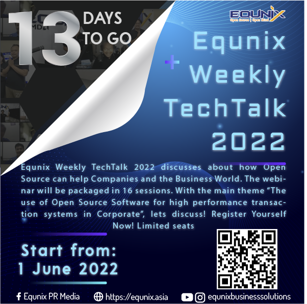 equnix_asia's tweet photo. Webinar akan dimulai tanggal 1 Juni 2022, setiap dua minggu sekali dihari Rabu pukul 15.00-17.00 Wib. Kami menggunakan beberapa platform untuk menyelenggarakan seri webinar ini, yaitu Zoom Webinar, Youtube Streaming, dan Facebook Live.Register Now! https://t.co/btoMY8VYbd