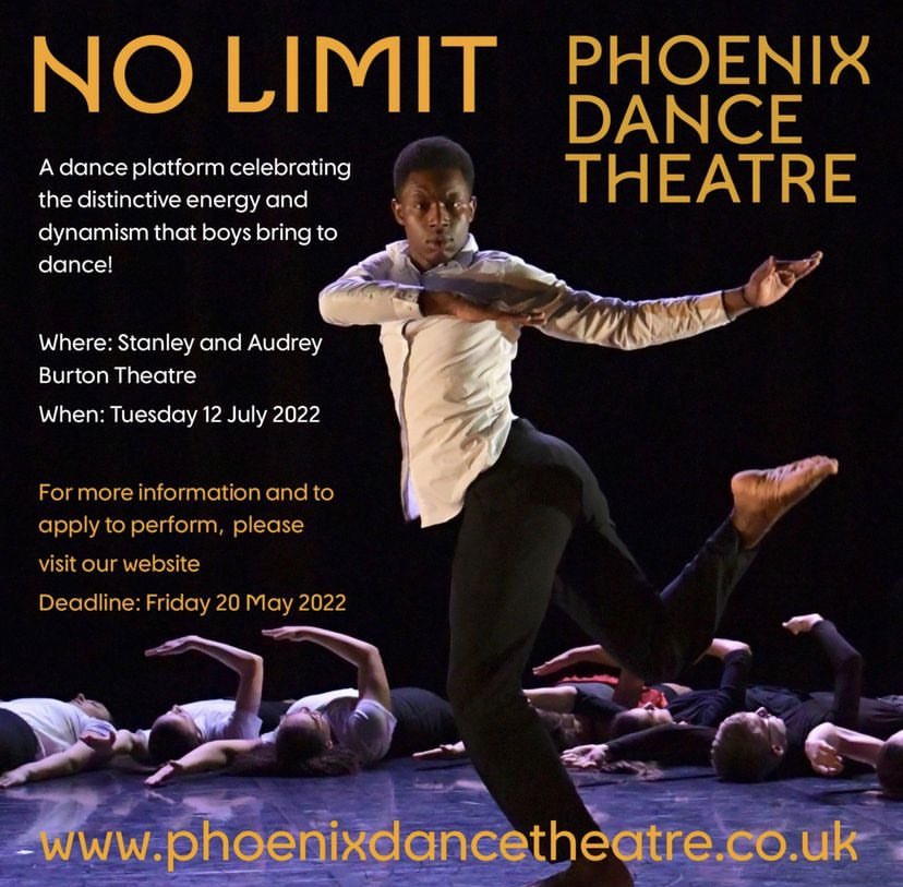 Phoenix Education (@pdteducation) on Twitter photo Excited to launch our platform, NO LIMIT. The first of these boys-only platform will take place within the <a href="/PhoenixLeeds/">Phoenix Dance Theatre</a> building at the Stanley and Audrey Burton Theatre on Tuesday 12 July 2022
To perform at this event, please visit the YOUTH DANCE PLATFORMS page on our website. Excited to launch our platform, NO LIMIT. The first of these boys-only platform will take place within the <a href="/PhoenixLeeds/">Phoenix Dance Theatre</a> building at the Stanley and Audrey Burton Theatre on Tuesday 12 July 2022
To perform at this event, please visit the YOUTH DANCE PLATFORMS page on our website.