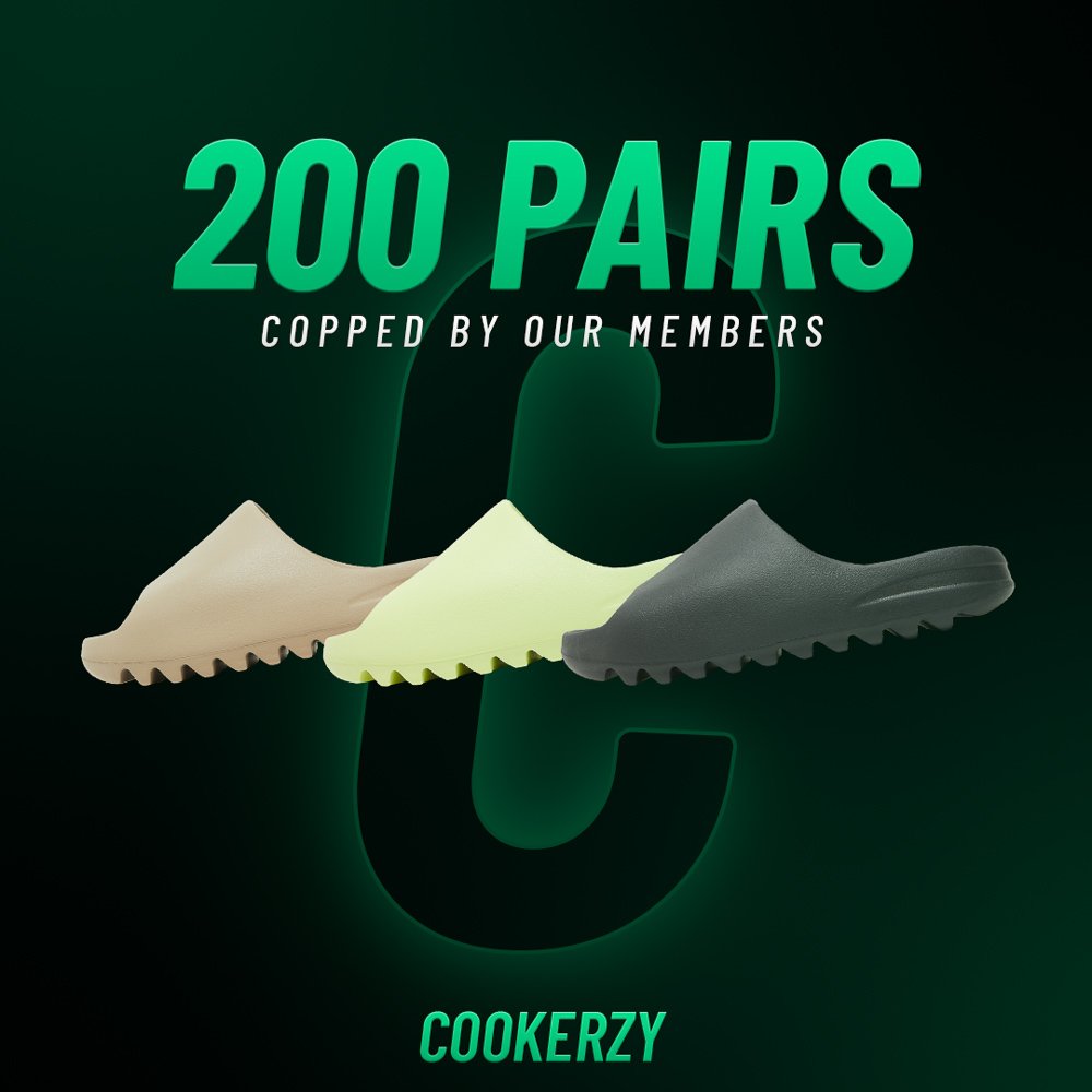 200 pairs of slides bought by 20 people in our group. 
Raffles have never been easier 😈
Are you ready to start winning raffles?