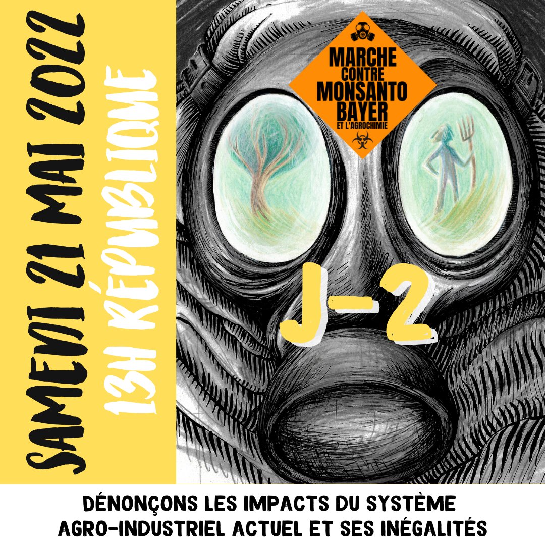 👨‍🌾👨‍🏭Pour dire STOP 

- A l'engrenage pesticides, semences OGM et engrais de synthèse pollueurs ! 

- A l'agrobusiness qui asphyxie les petits exploitants !

- A l'agricuture intensive destructrice du vivant !

Retrouvons-nous ce samedi 21 mai !

Infos ➡️ fb.me/e/2gQvBMtLO