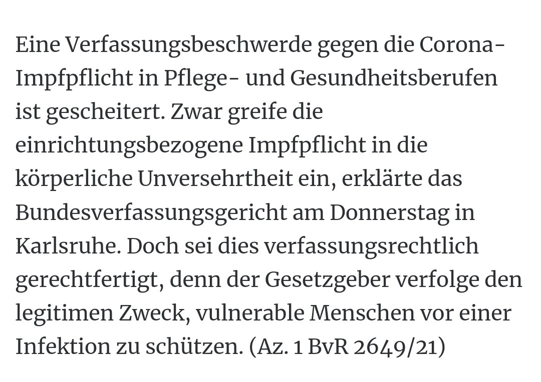 Baghi161's tweet photo. Das #Bundesverfassungsgericht hält die einrichtungsbezogenen #Impfpflicht für rechtens 🥳🥳🥳 https://t.co/DAvo0Ptmqj
