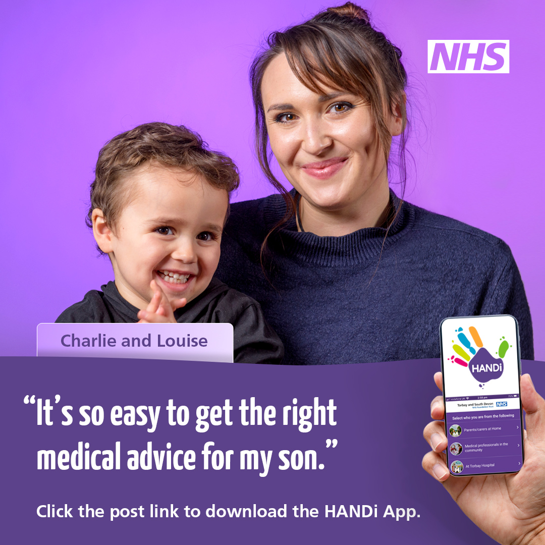 NHSDevon's tweet photo. NHS Devon has developed the HANDi App to provide easy access to home care plans and hospital clinical guidelines for the most common childhood health care conditions.
Download the NHS's HANDi App today: https://t.co/bIOpbAR2bJ
#HANDiApp #NHS #Childhealth https://t.co/VuG57Igteh