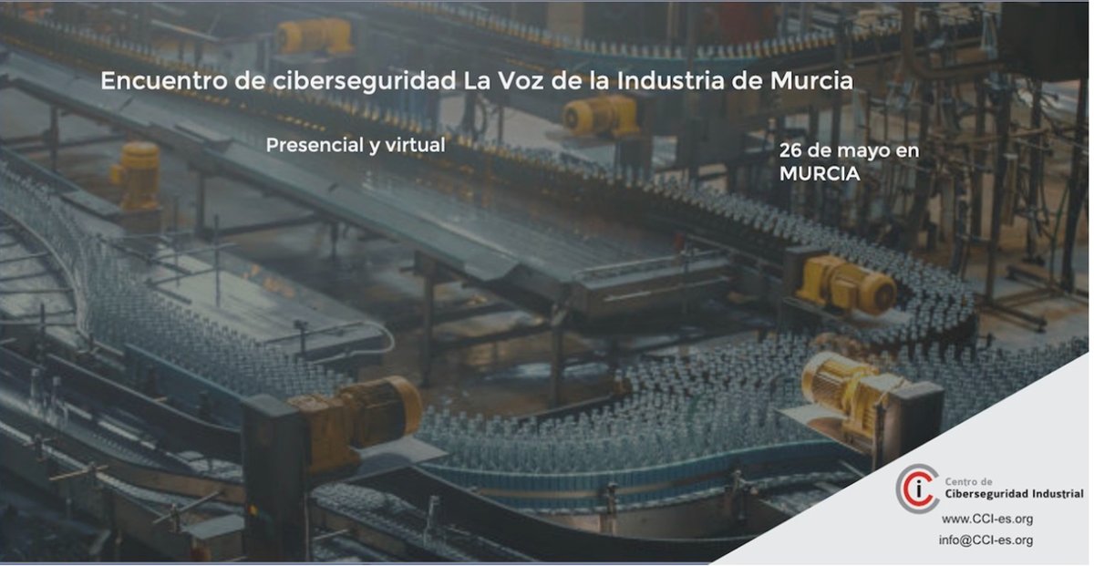 🗣️ Tenemos una cita en La Voz de la Industria de Murcia, el evento organizado por <a href="/info_CCI/">CCI</a> sobre:

👉 Ciberseguridad en la automatización
👉 Digitalización de la industria en la Región de Murcia

¡Inauguramos y participamos en un panel! 😉

Inscríbete👇
cci-es.org/activities/enc…